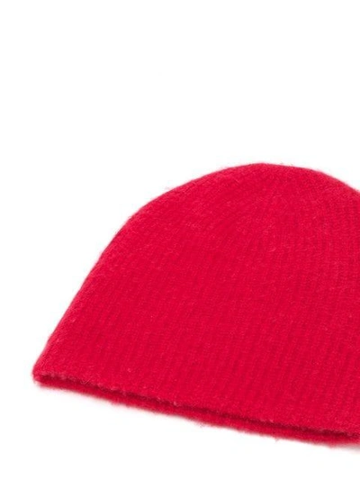 Shop Warm-me Harry Rib Knit Hat - Red