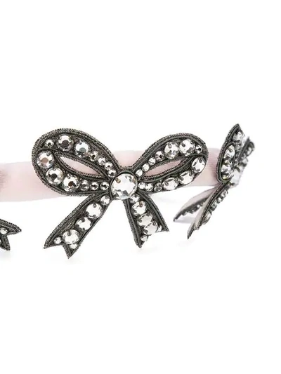 Shop Gucci Gemstone Bows Headband - Pink