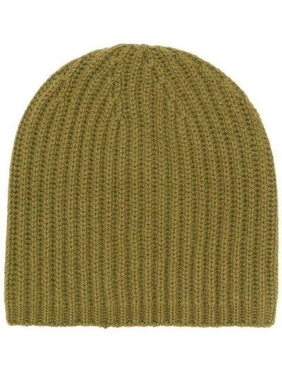 Shop Warm-me Alexa Rib Knit Hat - Green