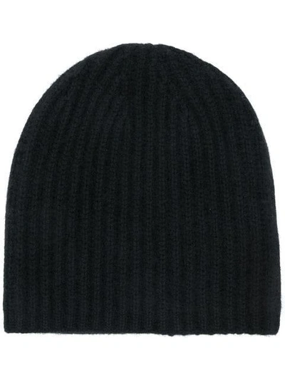Shop Warm-me Alexa Rib Knit Hat - Black