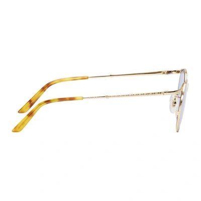 Shop Gucci Gold Round Engraved Sunglasses In 004endurago