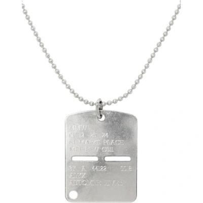 Shop Alyx Silver Military Dog Tag Necklace In 15 Silver