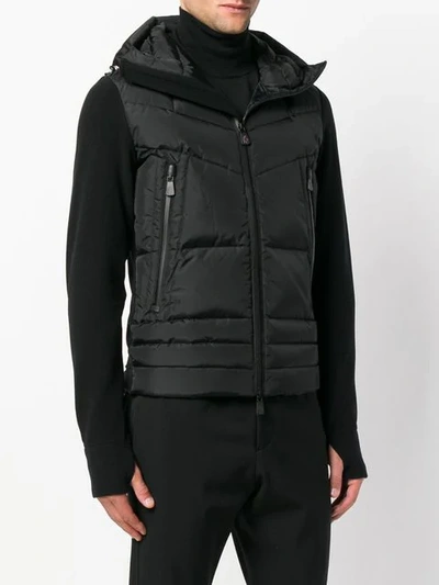 Shop Moncler Zipped Padded Jacket In Black