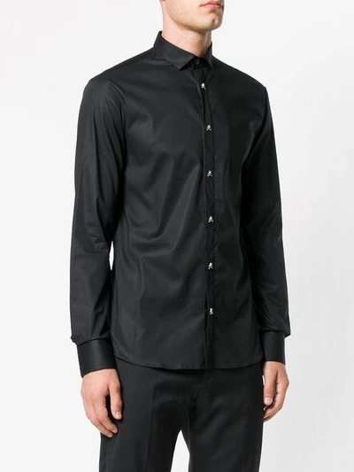 Shop Philipp Plein Skull Buttoned Shirt - Black