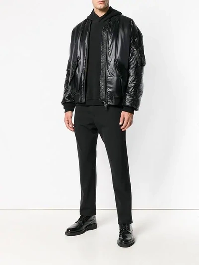 Shop Haider Ackermann Zipped Up Bomber Jacket In Black