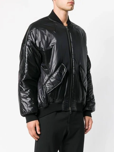 Shop Haider Ackermann Zipped Up Bomber Jacket In Black