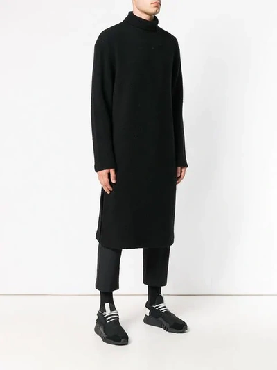 Shop Yohji Yamamoto Long-line Jumper In Black