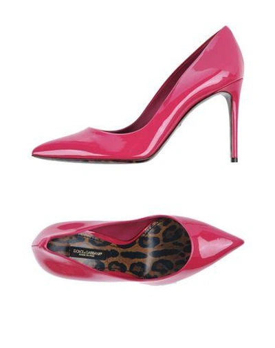 Shop Dolce & Gabbana Woman Pumps Fuchsia Size 7 Calfskin In Pink