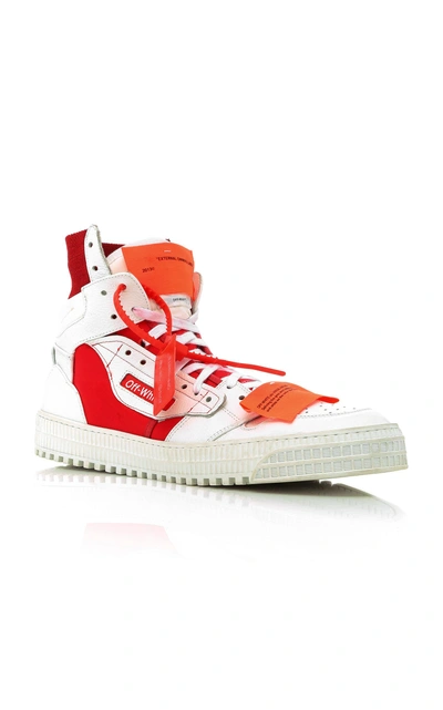 Shop Off-white Off-court Tumbled High-top Sneakers In White