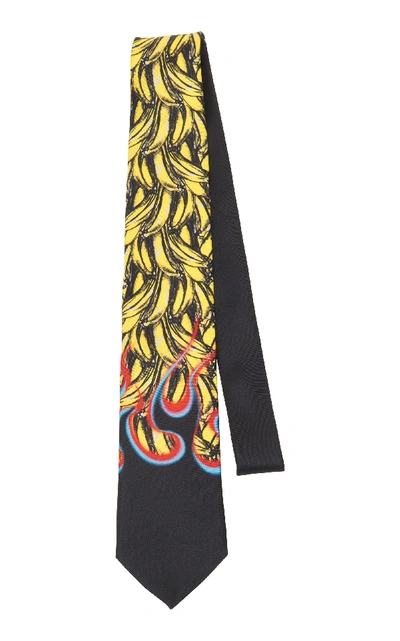 Shop Prada Banana And Flame Silk Tie In Print