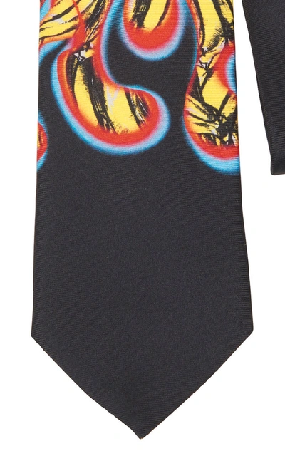 Shop Prada Banana And Flame Silk Tie In Print