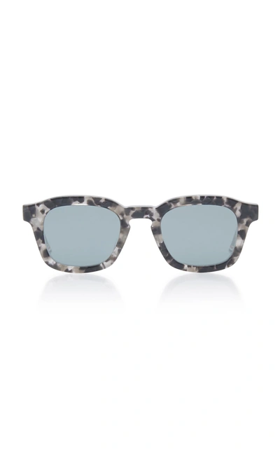 Shop Thom Browne Tortoiseshell Acetate Square Sunglasses In Grey