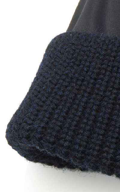 Shop Lanvin Paneled Wool Beanie In Navy