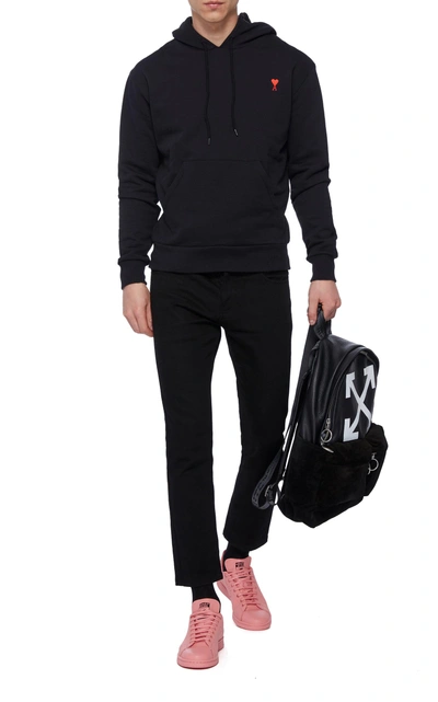 Shop Ami Alexandre Mattiussi Logo Hooded Sweatshirt In Black