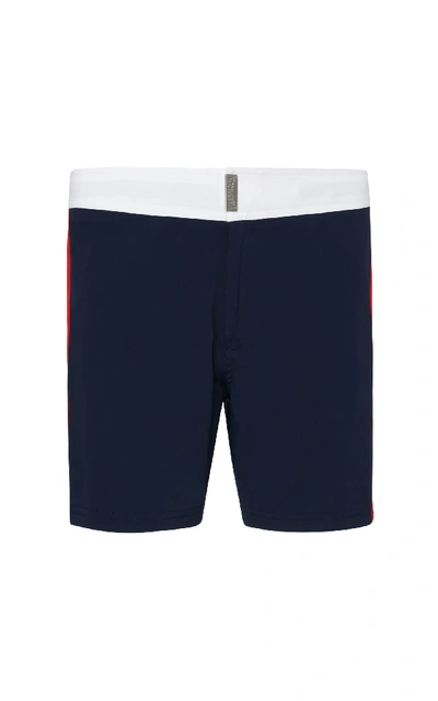 Shop Vilebrequin Merle Superflex Tricolor Swim Trunks In Navy