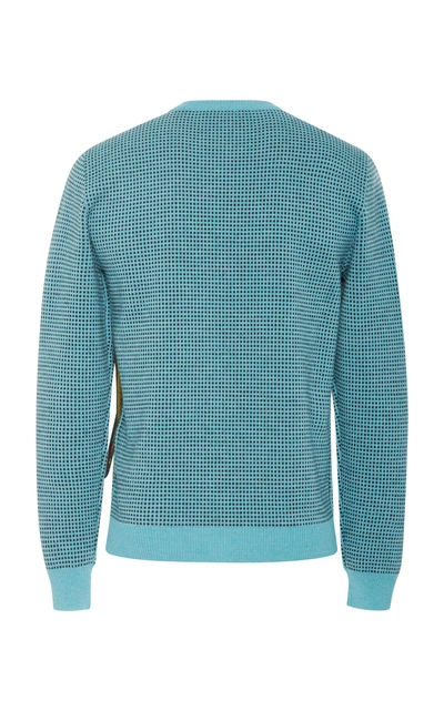 Shop Jw Anderson Trompe L'oeil Graphic Wool Sweater In Blue
