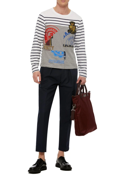 Shop Jw Anderson Breton And Print Long Sleeve Jersey T-shirt In Multi