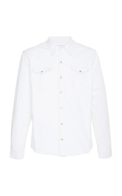 Shop Salle Privée Rohe Western Denim Shirt In White