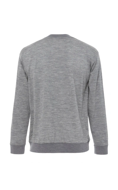 Shop Camoshita Long Sleeve Wool Shirt In Grey