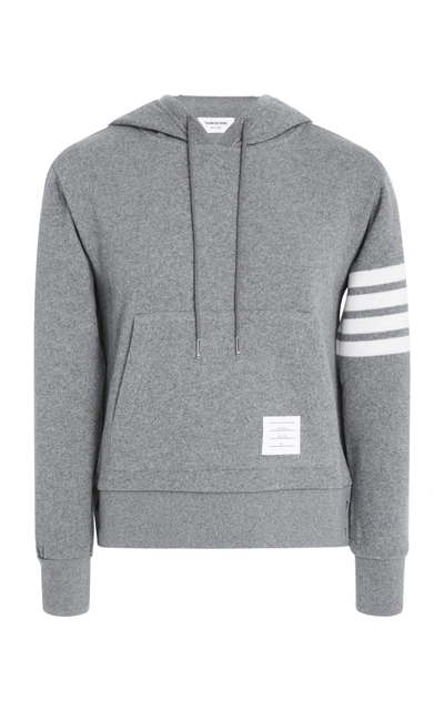Shop Thom Browne Cashmere And Cotton-blend Hoodie In Grey