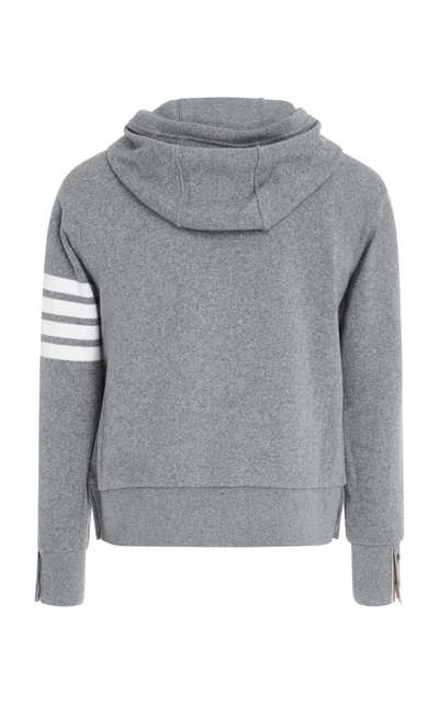 Shop Thom Browne Cashmere And Cotton-blend Hoodie In Grey