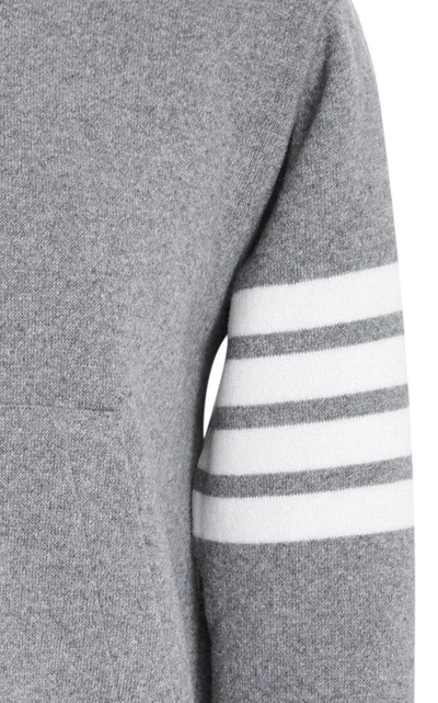 Shop Thom Browne Cashmere And Cotton-blend Hoodie In Grey