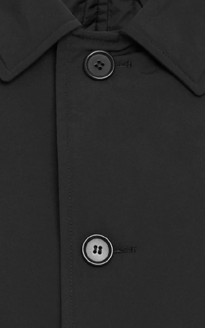 Shop Aspesi Technical Shirt Collar Raincoat In Black