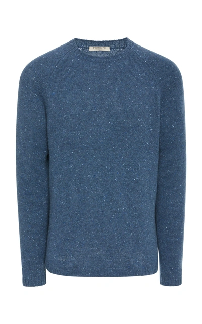Shop Fioroni Melange Cashmere Sweater In Blue