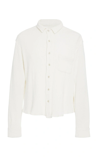 Shop Simon Miller Remnoy Waffle Knit Button-up In White