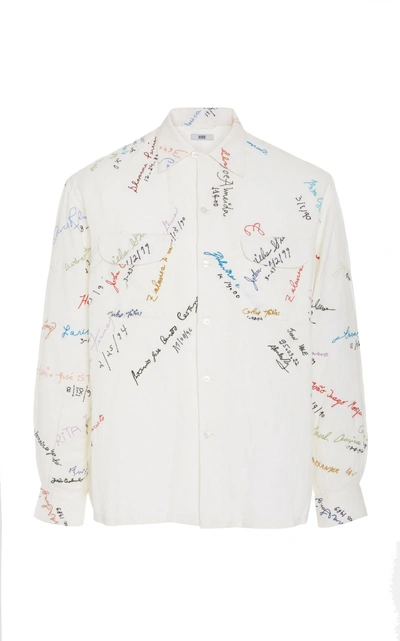 Shop Bode Signature Cotton Shirt In White