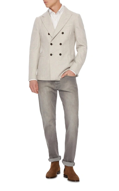 Shop Eidos Cotton Twill Pants In Grey
