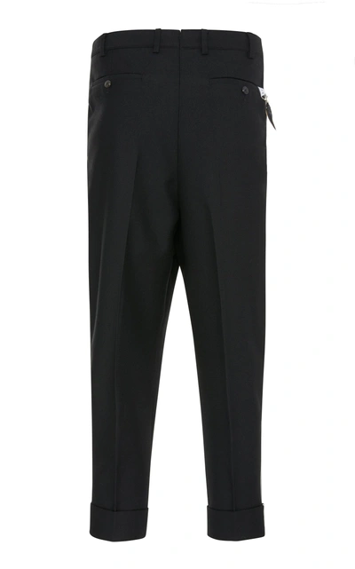 Shop Pt Forward Striped Twill Straight-leg Pants In Black