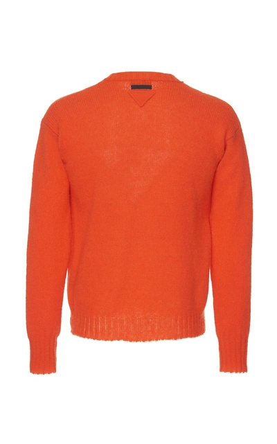 Shop Prada Intarsia-knit Wool Sweater In Orange
