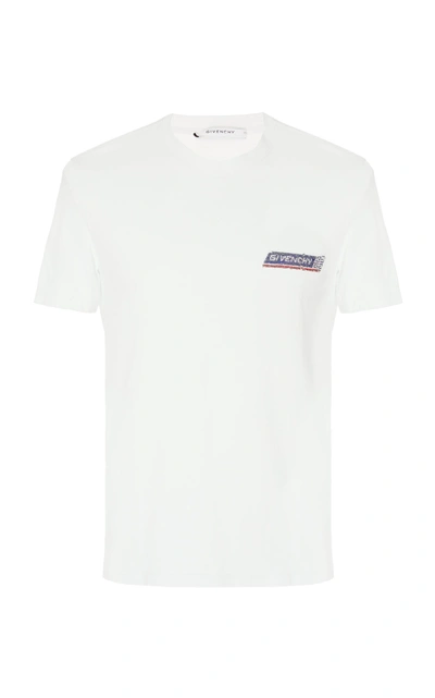 Shop Givenchy Sequined Logo-printed Cotton-jersey T-shirt In White
