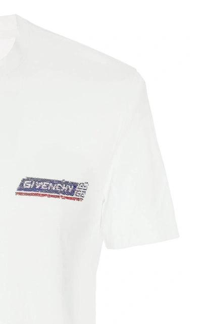 Shop Givenchy Sequined Logo-printed Cotton-jersey T-shirt In White