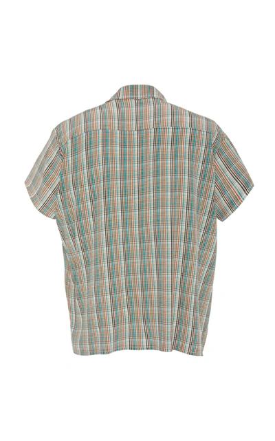 Shop Bode Baby Check Silk Shirt In Plaid