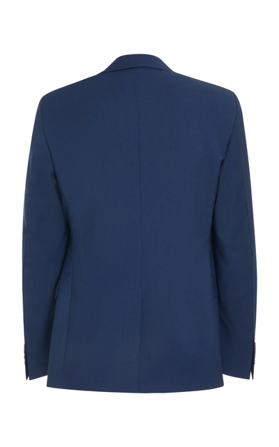 Shop Prada Notched Lapel Wool-blend Suit In Blue