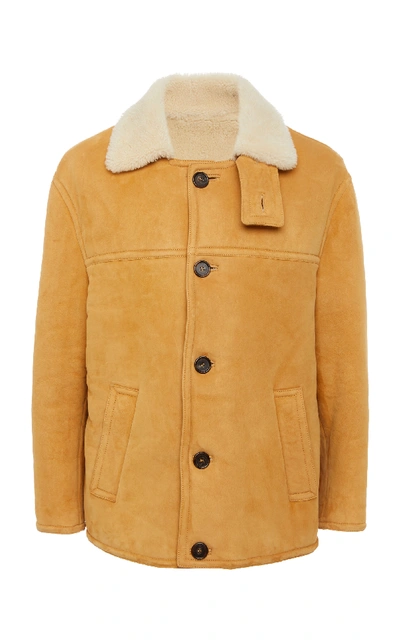 Shop Marni Suede And Shearling Coat In Neutral