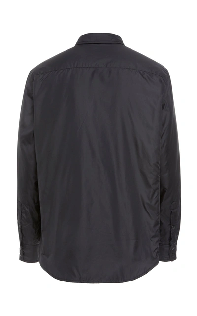 Shop Aspesi Technical Snap Shirt Jacket In Black