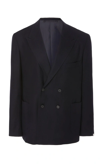 Shop Camoshita Double-breasted Sports Jacket In Navy