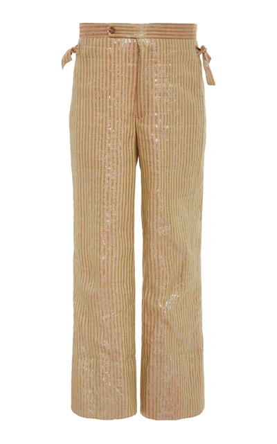 Shop Bode Lamé Stripe Trouser