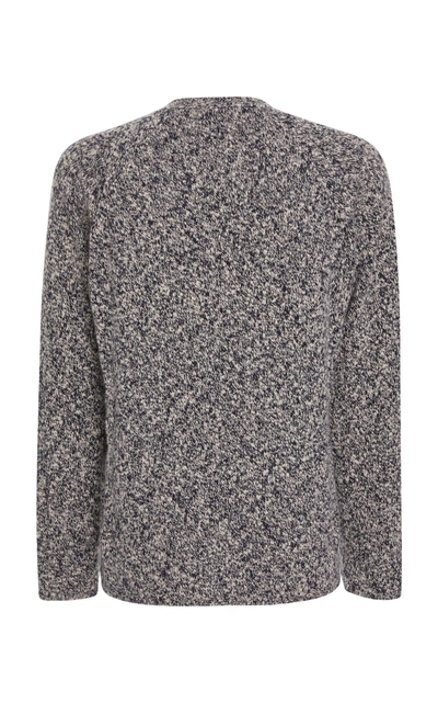 Shop Fioroni Marled Shetland-cashmere Sweater In Navy