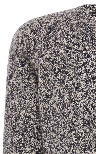 Shop Fioroni Marled Shetland-cashmere Sweater In Navy