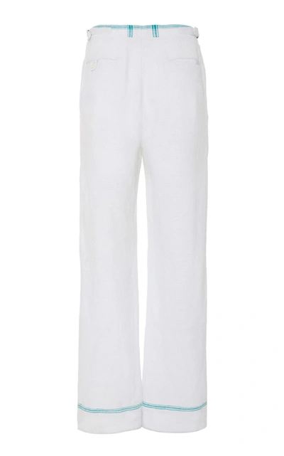 Shop Bode Khadi Toweling Suit Trouser In White