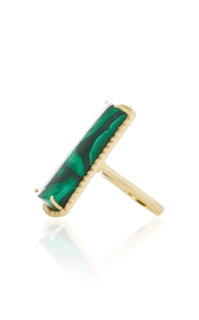 Shop Kimberly Mcdonald One-of-a-kind Malachite Ring With Diamonds Set In 18k Yellow Gold In Green