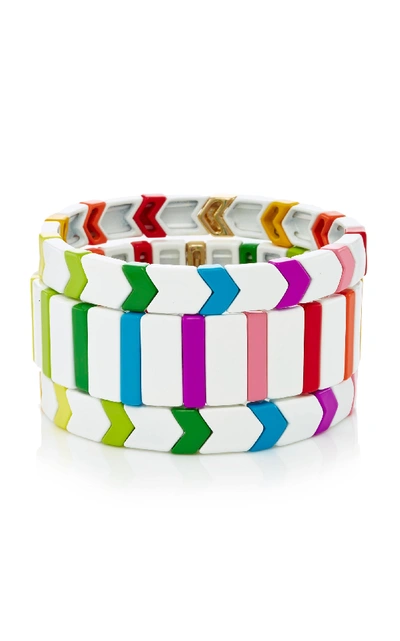 Shop Roxanne Assoulin Set-of-three Fresh Start Bracelets In Multi