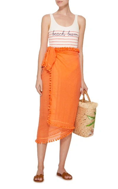 Shop Matta M'o Exclusive Monogrammable Dupatta Sarong In Orange