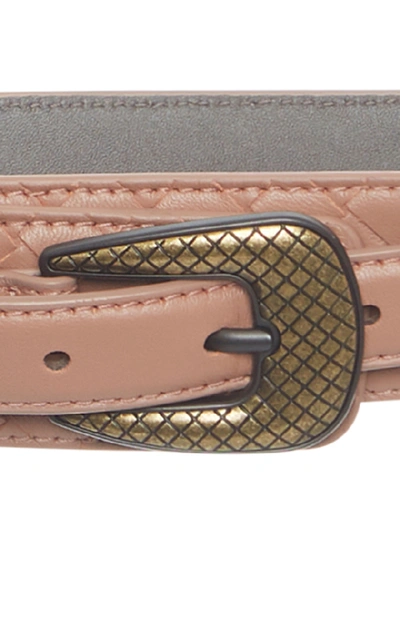 Shop Bottega Veneta The Nappa Belt In Pink