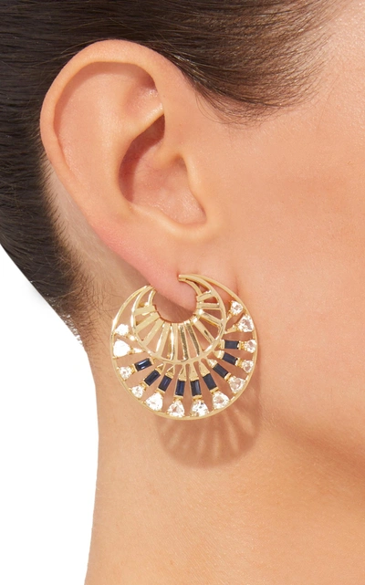 Shop Carol Kauffmann Medium Twisted Trapeze Earrings In Gold
