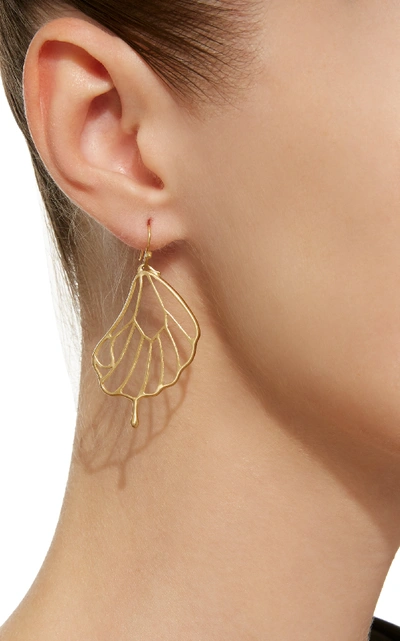 Shop Annette Ferdinandsen 18k Gold Pampion Wing Earrings